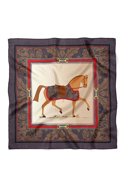 nehir eşarp وشاح بنادان بنمط الحصان مقاس 50x50 سم