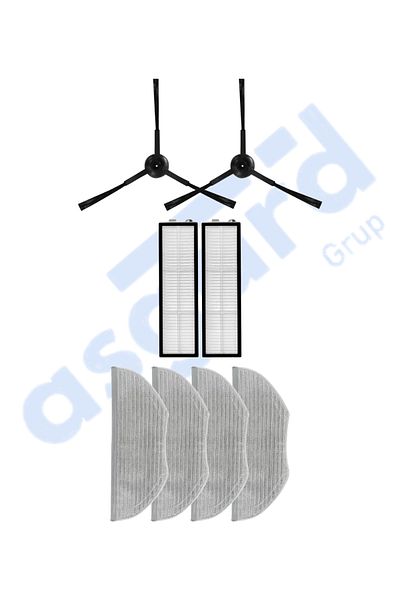 Asgard Grup Xiaomi S10T Compatible 2 Side Brushes 2 Filters 4 Mops