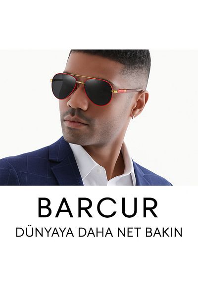 Enjoy نظارات شمسية للرجال من BARCUR باللون الأحمر والذهبي والرمادي والزجاج المستقطب حيث تلتقي الأناقة والجودة