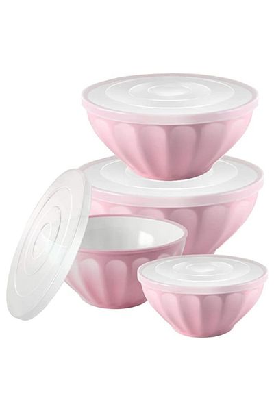 Generic 4-piece plastic container set, multi-colored