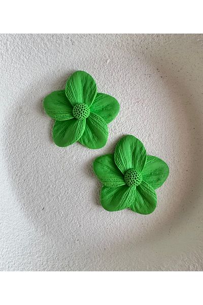 ACCESSORY Green Flower Earrings Design Earrings
