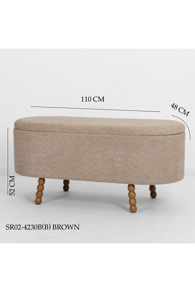rexa Modern White Flannelette Gold Metal Legs Living Room Bedroom Storage Bench