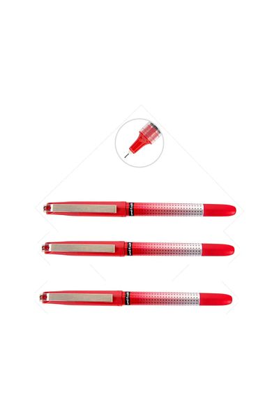 UNİ-BALL UNIBALL EYE NEEDLE (0.5) قلم ذو رأس إبرة ثلاثي باللون الأحمر