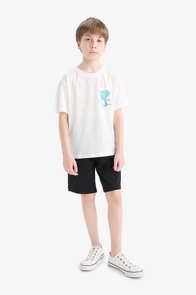 DeFacto Tricou cu mânecă scurtă cu imprimeu pe spate pentru băiat, sezon nou