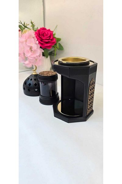 D&H Damanhoor Elegant Incense Bakhoor Burner Set With Storage Bowl & Magnetic Cover