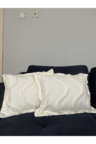 ZESA HOME 2 Pieces Decorative Throw Pillow Covers with Pattern and Tassel Detail