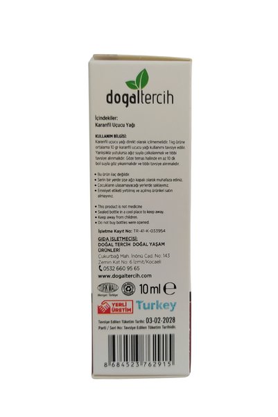 Doğal Tercih Clove Essential Oil 10 ml - Pure Clove Oil Without Additives