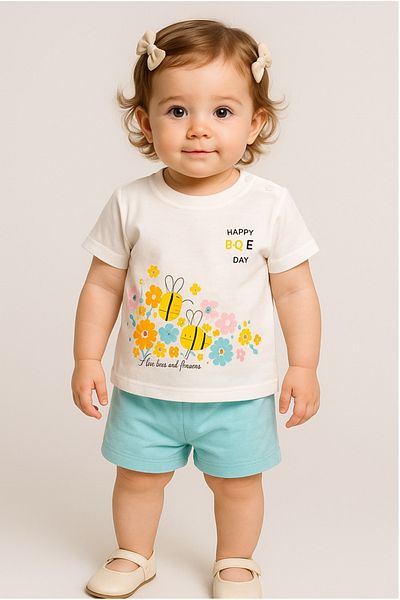 ENİA BABY Baby Girl Shorts Summer Set 9-12-18-24 Months