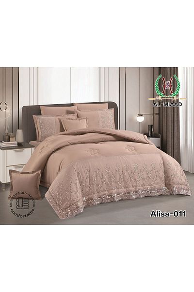 Generic A sophisticated microfiber lace bedspread with prominent details and luxury, with a touch of quality and elegance.