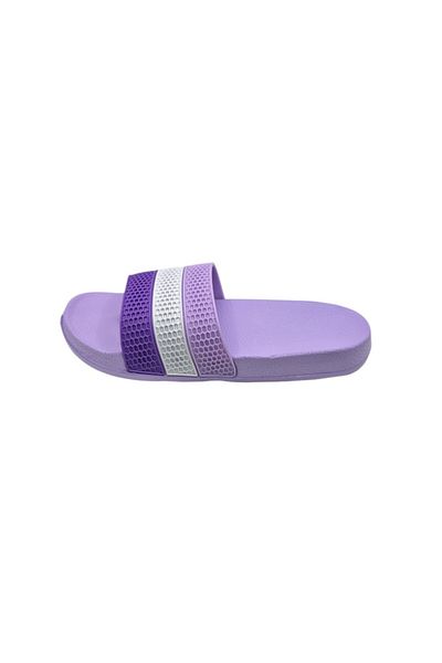 TECOS Women's Beach Slippers, ®, 3-Color Strap, PVC Sole, Size 36, 23 Cm, Purple