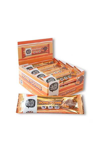 yubi bar Vegan Honeycomb Protein Bars 12x35g – Gluten-Free, High Protein, Low Sugar – UK