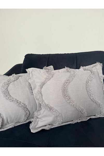 ZESA HOME 2 huse de pernă decorative cu modele și detalii cu ciucuri