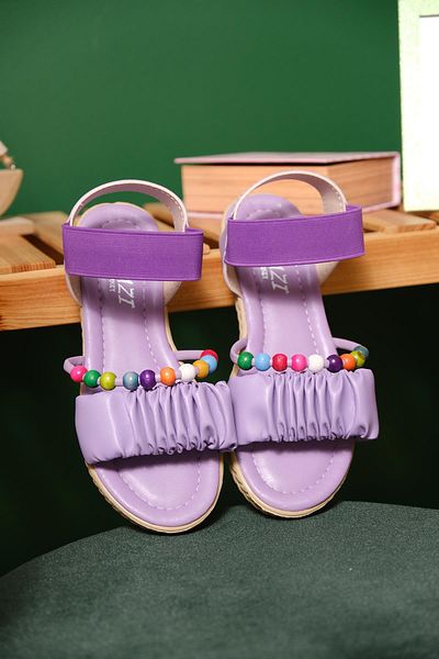 Oksit Elen Gathered Bead Detailed Women's Sandals