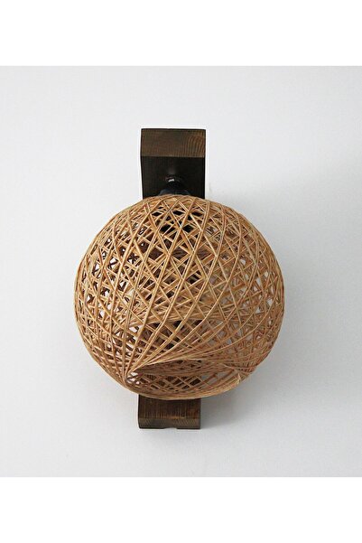 Otantik Çarşı Authentic Bazaar Wooden Sconce with Straw Hat