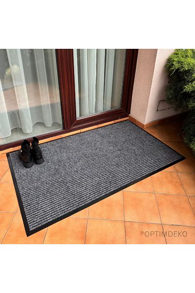 OEM Absorbent, dirt-repellent and anti-slip entrance mat, ®OPTIMDEKO, Polypropylene, 150x90 cm, Grey