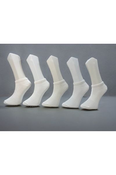 LAV SOCKS 5-Piece Men's White Booties Socks