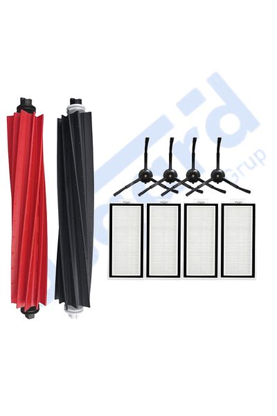 Asgard Grup Roborock Q8 Max, Q8 Max+ Compatible 1 Main Brush 4 Side Brushes 4 Filters