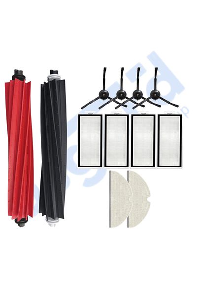 Asgard Grup Roborock Q8 Max, Q8 Max+ Compatible 1 Main Brush 4 Side Brushes 4 Filters 2 Mops