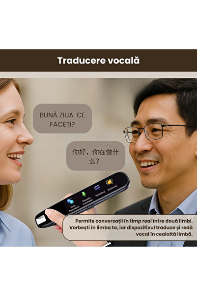 FAMIFY Traducător inteligent 112 limbi online și 14 offline – Scaner de text, conversie voce-text, negru
