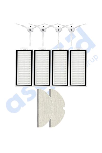 Asgard Grup Roborock Q8 Max, Q8 Max+ Compatible 4 Side Brushes 4 Filters 2 Mops