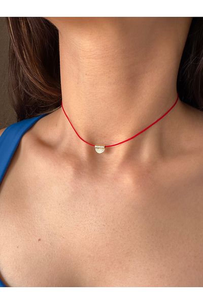 Atelier Çağla Red Minimal Rope Necklace