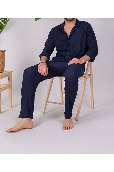 COHERENT Men's Colorful Special Production Spacious Oversize Wrinkle Fabric Bottom Top Shirt Jogger Suit