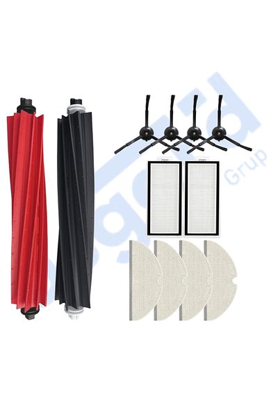 Asgard Grup Roborock Q8 Max, Q8 Max+ Compatible 1 Main Brush 4 Side Brushes 2 Filters 4 Mops