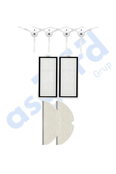 Asgard Grup Roborock Q8 Max, Q8 Max+ Compatible 4 Side Brushes 2 Filters 2 Mops