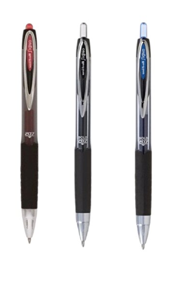 UNİ-BALL UNİBALL SİGNO 207 ( 1.0 ) MEKANİK JEL KALEM MAVİ-SİYAH-KIRMIZI SET