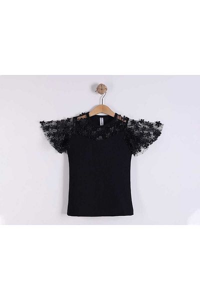 ayzen store Sleeve Flywheel Lace Twist Blouse