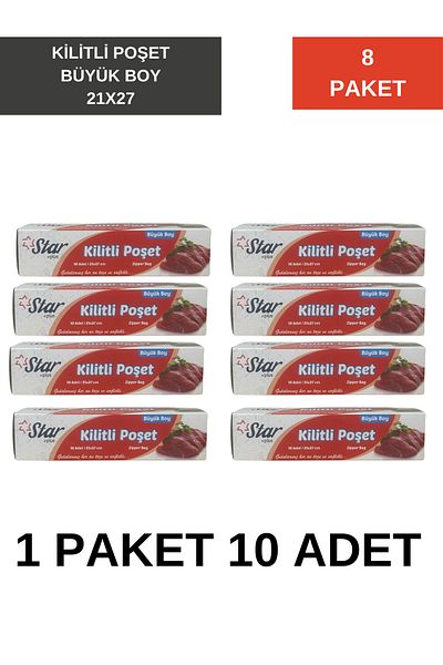 Lider Large Size Ziplock Refrigerator Bag Set 8 Packs of 10 Total 80 Pcs