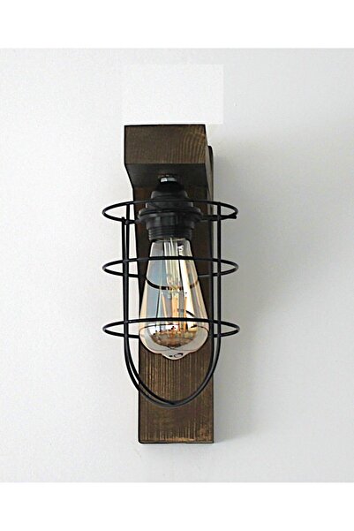 Otantik Çarşı Authentic Bazaar Wooden Sconce with Metal Hat