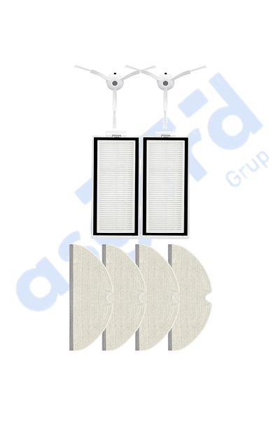 Asgard Grup Roborock Q8 Max, Q8 Max+ Compatible 2 Side Brushes 2 Filters 4 Mops