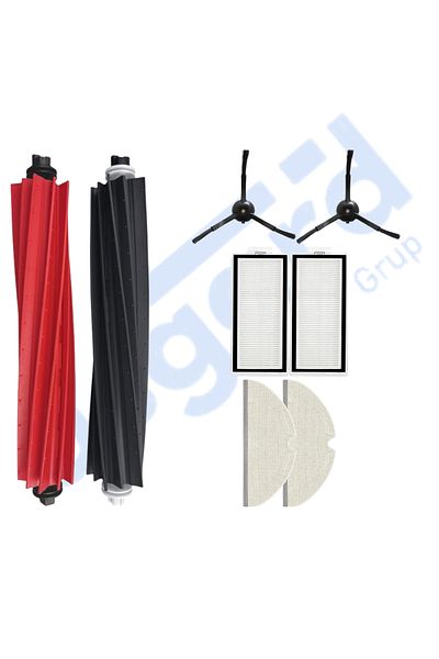 Asgard Grup Roborock Q8 Max, Q8 Max+ Compatible 1 Main Brush 2 Side Brushes 2 Filters 2 Mops