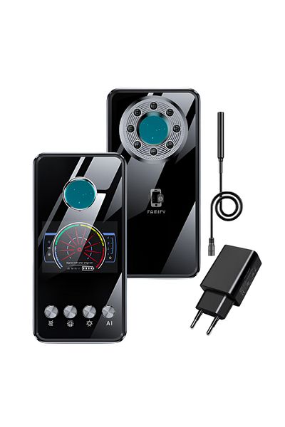 FAMIFY Professional Anti-Espionage Detector, Model T2, with Artificial Intelligence, Spy Microphones, Black