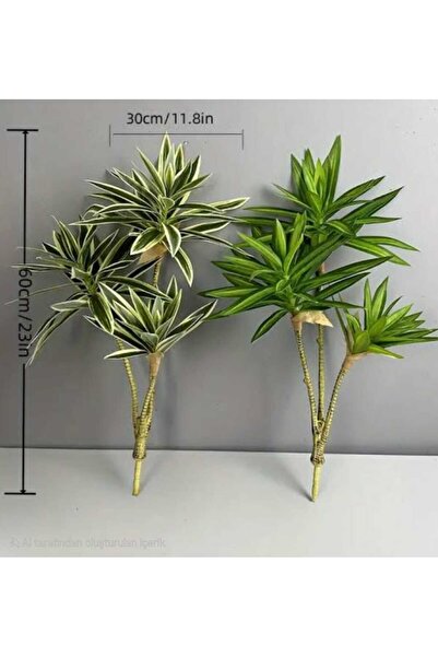 YASİMA 1 adet 3 dallı Yapay Salon Bitkisi İç mekan Dekorasyonu Yeşil Bıtkı