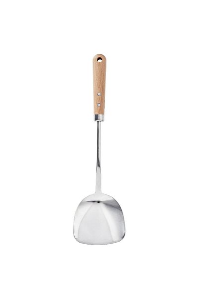 Magika Design Vardagen Stainless Steel Wok Spatula, Handle Beech Wood, 36 cm