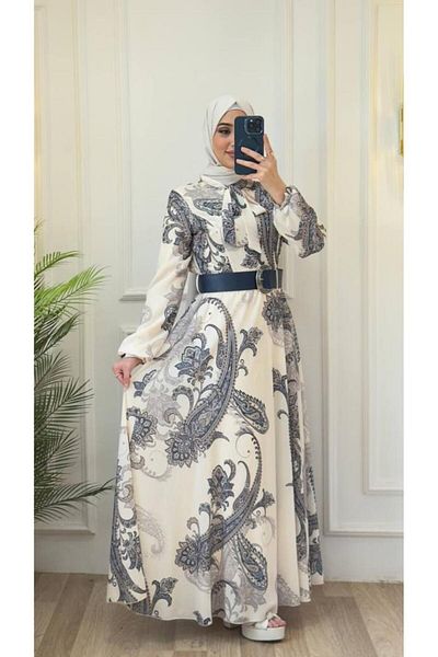 Tebrikler tekstil Women's Summer Dress with Hijab Model G2931