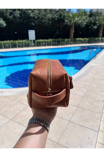 ÖzkanAccessory Trend Taba Crazy Leather Handbag