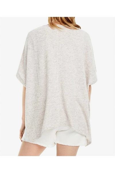 Desigual Gray blouse without closure made of thin knit with attached white cotton tank top Lorna, S