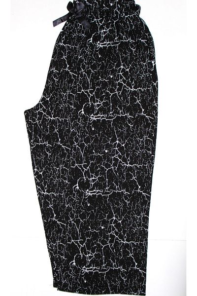Made By me High Waist Quality Summer Capri Boy Plus Size Pajama Bottom Bermuda Marble Pattern