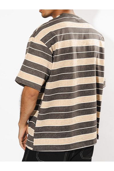 FLFXI Oversized striped t-shirt in Dark gray and Beige