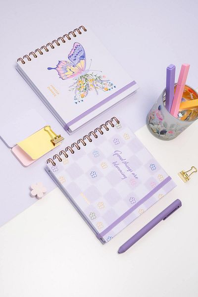 Matt Notebook 15x15 cm Τετράγωνο Σετ 2 Σπειροειδών Ατελείωτο Planner Agenda και Σημειωματάριο