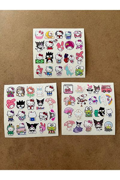 hdsticker 360 Pieces Hello Kitty and Friends Kuromi My Melody Cinnamoroll Bullet Journal Sticker Set Mini