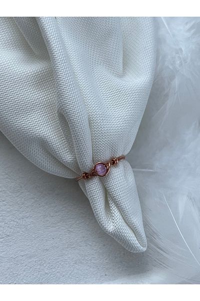 Pel Design Minimal Purple Cat's Eye Copper Wire Ring