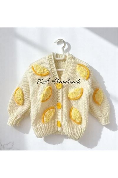 ZAHandmade Cardigan with Lemon