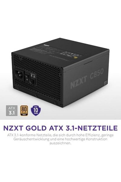 Nzxt NZXT C850 Gold ATX 3.1 - Fully Modular Low-Noise Power Supply for Gaming Computer
