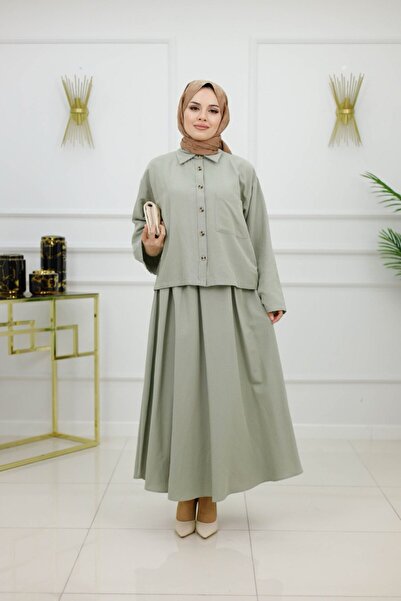 VALENS BOUTİQUE Σετ Πουκάμισο και Φούστα από Λινό Σετ Ήλιος