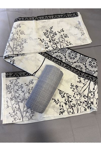 ŞENER HOME Border Patterned Sheet Elastic Single Pique Set