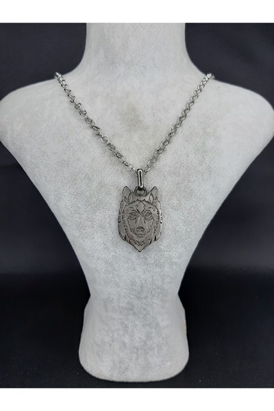 makadi "Men's Silver Color Wolf Necklace